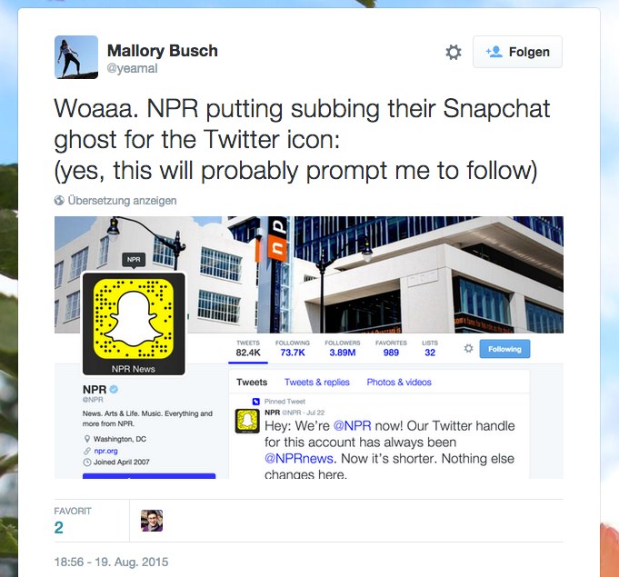 Mallory Busch auf Twitter über npr snapatar